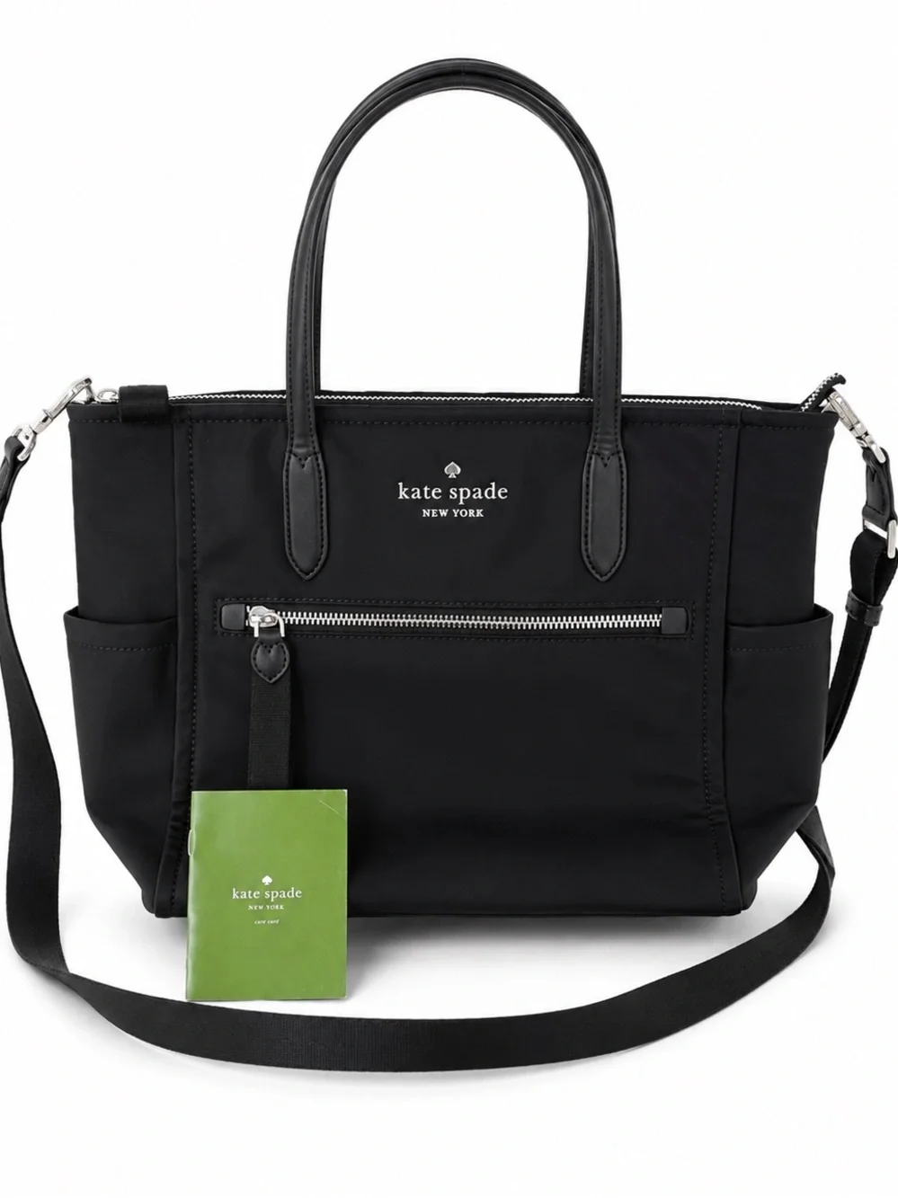 KATE SPADE, Chelsea Nylon Satchel Tote Shoulder Bag Black Handbag